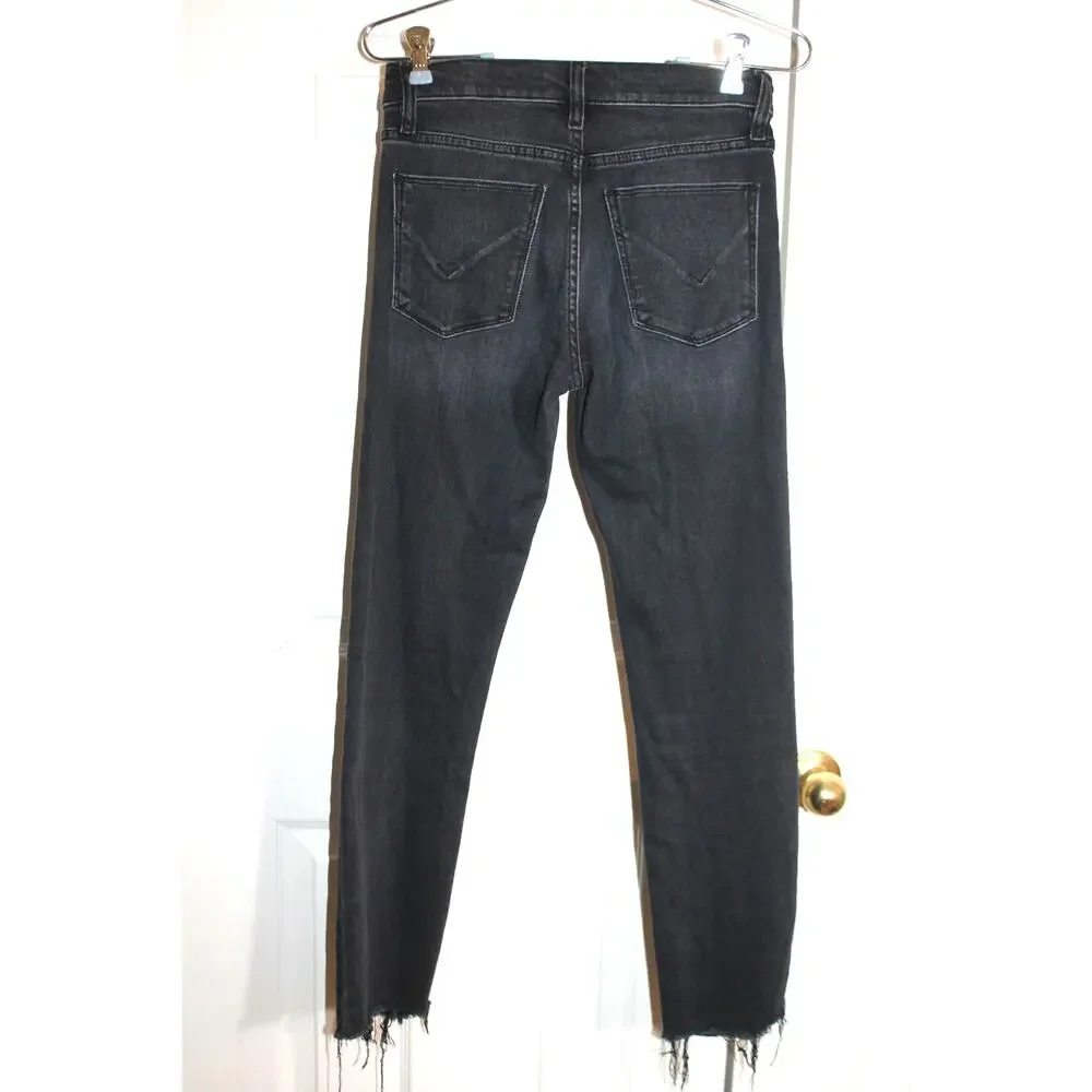 Hudson Black Nico Straight Leg Raw Hem Jeans sz 25 - Picture 2 of 4